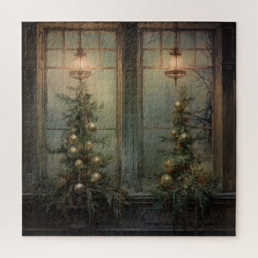 Vintage kerst nacht puzzel legpuzzel (Verticaal)
