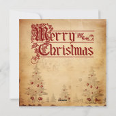 Vintage Kerst Nacht Wenskaart Feestdagenkaart (Achterkant)