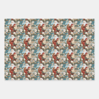 Vintage kerst nostalgie inpakpapier vel