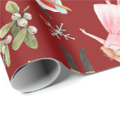 Vintage Kerst Notenkraker Sprookje Rood Cadeaupapier (Rol Hoek)