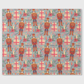 Vintage kerst notenkrakers en geschenken cadeaupapier (Vlak)