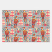 Vintage kerst notenkrakers en geschenken inpakpapier vel (Voorkant 3)