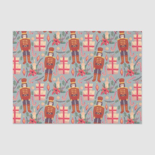 Vintage kerst notenkrakers en geschenken tissuepapier (Voorkant)