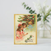 Vintage Kerst Ochtend Briefkaart (Staand voorkant)