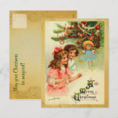 Vintage Kerst Ochtend Briefkaart (Voorkant / Achterkant)