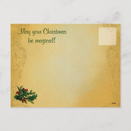 Vintage Kerst Ochtend Briefkaart (Achterkant)