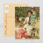 Vintage Kerst Ochtend Briefkaart (Voorkant / Achterkant)