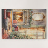 Vintage kerst open haard met kerstboom legpuzzel (Horizontaal)