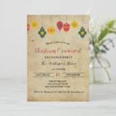 Vintage Kerst Ornament Exchange Vakantie feest Kaart (Staand voorkant)