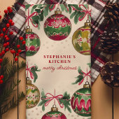 Vintage kerst Ornament gepersonaliseerd Theedoek