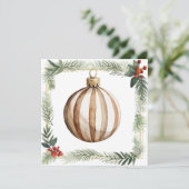 Vintage Kerst Ornament kaart (Staand voorkant)