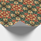 Vintage Kerst Ornament wrapping papier (Hoek)