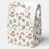 Vintage Kerst Ornamenten en Vredestekenen Bedankdoosjes (Geopend)