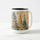 Vintage Kerst Ornamenten Koffie Mok (Voorkant rechts)