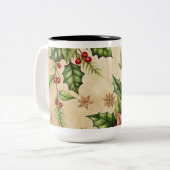 Vintage Kerst Ornamenten Koffie Mok (Voorkant links)