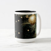 Vintage Kerst Ornamenten Koffie Mok (Voorkant rechts)