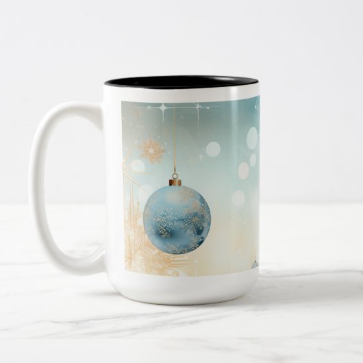 Vintage Kerst Ornamenten Koffie Mok (Links)