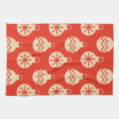 Vintage Kerst Ornamenten Modern Theedoek (Horizontaal)