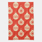 Vintage Kerst Ornamenten Modern Theedoek (Verticaal)