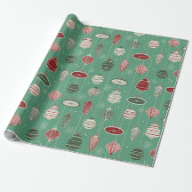 Vintage Kerst ornamenten op mint groen