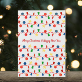 Vintage Kerst ornamenten slinger Feestdagenkaart