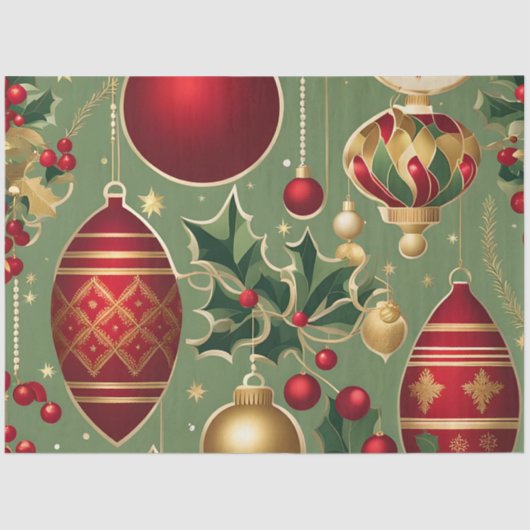 Vintage kerst ornamenten tissuepapier (Voorkant)