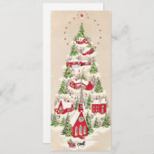 Vintage Kerst Paard Sleigh Vakantie Kaart (Voorkant / Achterkant)