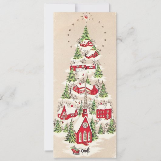 Vintage Kerst Paard Sleigh Vakantie Kaart (Voorkant)