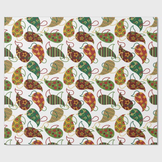 Vintage Kerst Paisley Cadeaupapier (Vlak)