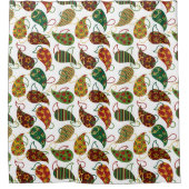 Vintage Kerst Paisley Douchegordijn (Voorkant)