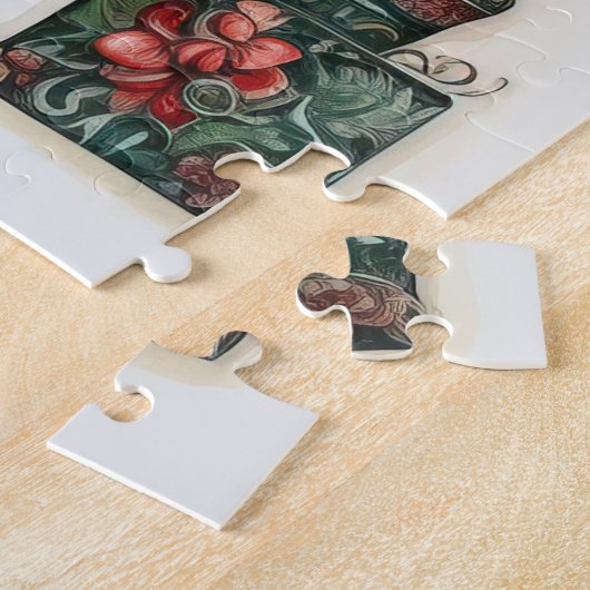 Vintage Kerst Patroon Puzzel Legpuzzel (Zijkant)