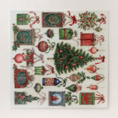Vintage Kerst Patroon Puzzel Legpuzzel (Horizontaal)