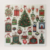 Vintage Kerst Patroon Puzzel Legpuzzel (Verticaal)