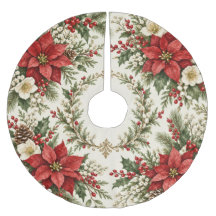 Vintage Kerst Poinsettia & Hulst