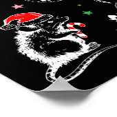 Vintage Kerst Possums Maan Opossum Wasbeer Xma Poster (Hoek)