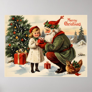 Vintage kerst poster