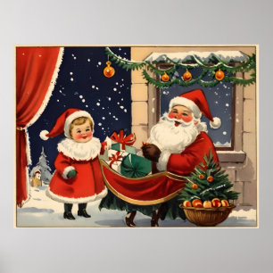 Vintage kerst poster