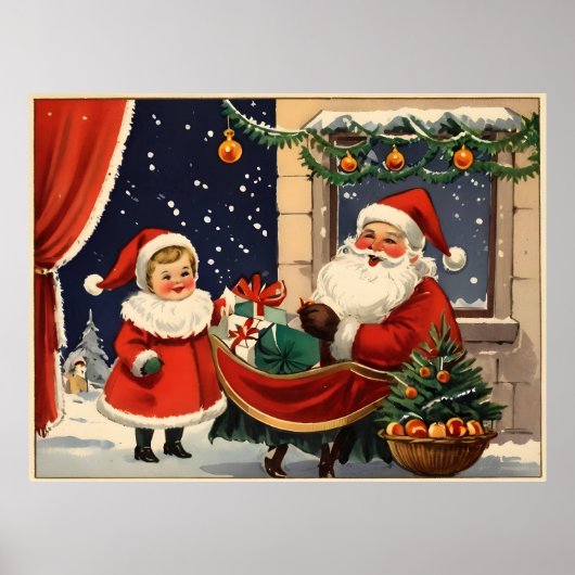 Vintage kerst poster (Voorkant)