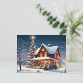 Vintage kerst poster briefkaart (Staand voorkant)