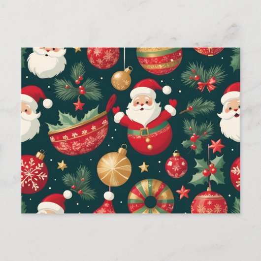 Vintage kerst poster briefkaart (Voorkant)