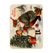 Vintage kerst poster magneet (Verticaal)