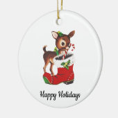 Vintage Kerst Reindeer Ornament (Links)