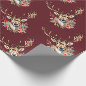 Vintage Kerst Rendier Wrapping Papier (Hoek)