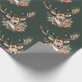 Vintage Kerst Rendier Wrapping Papier (Hoek)