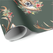 Vintage Kerst Rendier Wrapping Papier (Rol Hoek)