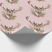 Vintage Kerst Rendier Wrapping Papier (Hoek)