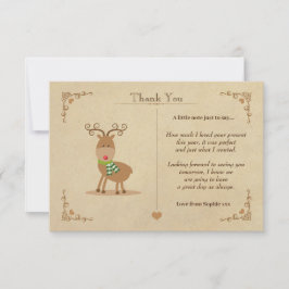 Vintage kerst rendieren dank u opmerking Kaart