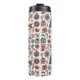 Vintage Kerst Retro Boom Gift Thermische Tumbler Thermosbeker