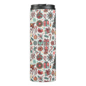 Vintage Kerst Retro Boom Gift Thermische Tumbler Thermosbeker (Achterkant)