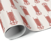 Vintage kerst rode sleeën inpakpapier (Rol Hoek)